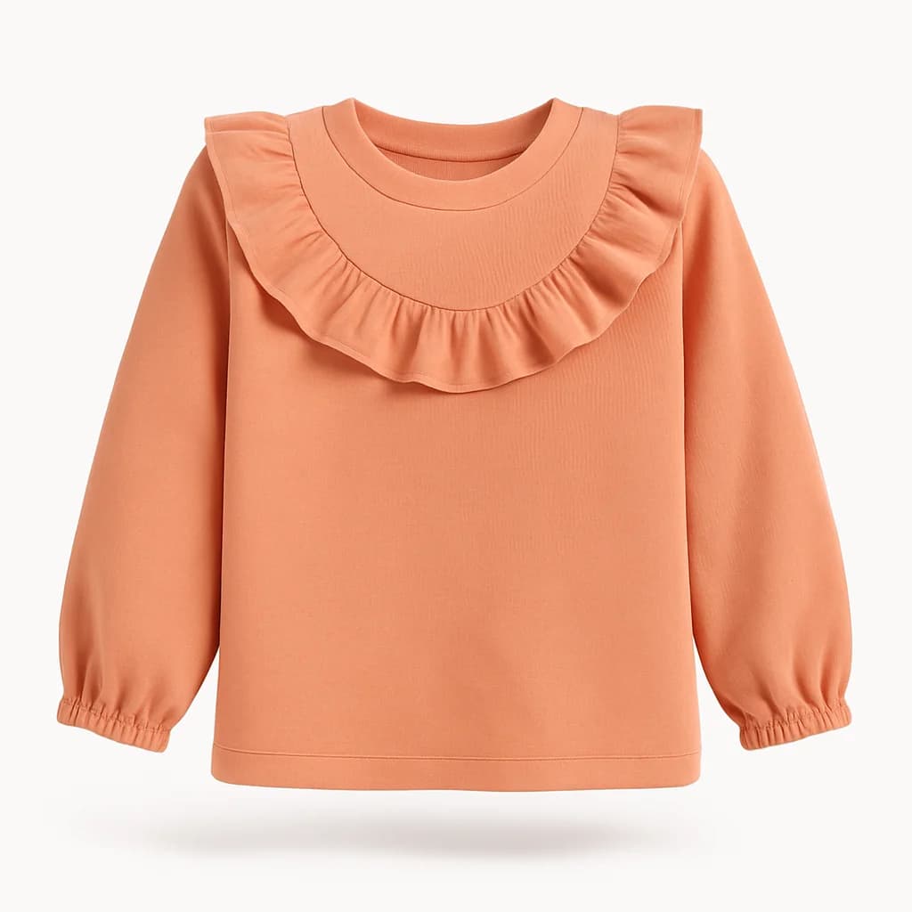 بلوز دخترانه کشباف گلبهی مدل نغمه