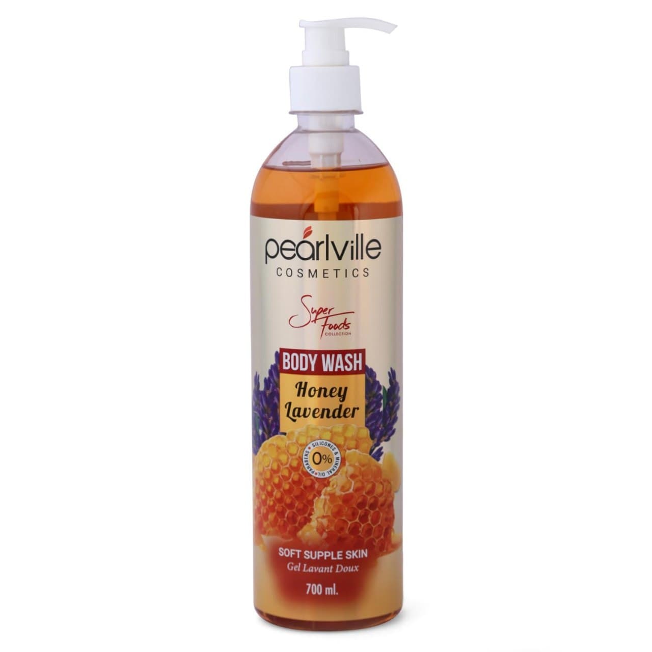 شامپو بدن پرلویل (Pearlville Body Wash) رایحه عسل و گل لاوندر حجم 700 میلیلیتر — تصویر ۴