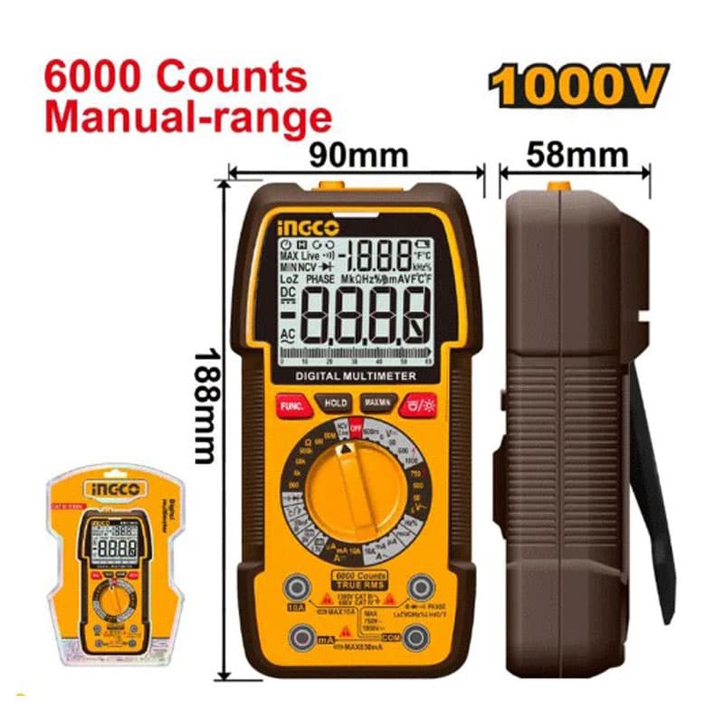 مولتی متر انبری 1000 وات اینکو مدل DM310002 — تصویر ۳