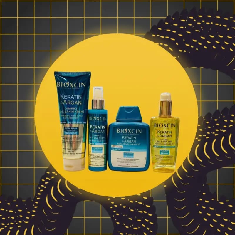 پک 4 عددی ماسک و شامپو روغن مو بیوکسین حاوی کراتین و آرگان 250 میل Bioxcin — تصویر ۶