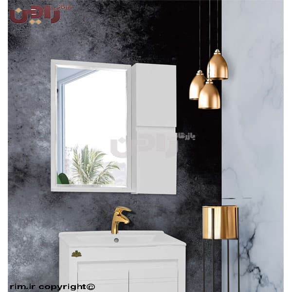 روشویی کابینتی مدل لیزا سفید عرض 40 طول 60 — تصویر ۲