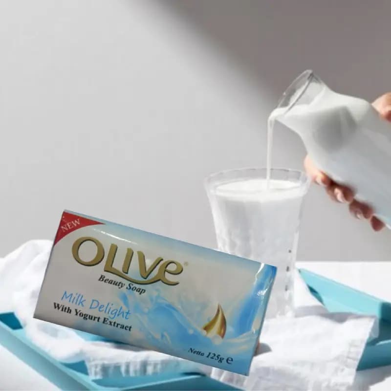 صابون اولیف 6 عددی هر عدد 125 گرم رایحه شیر برند olive — تصویر ۳