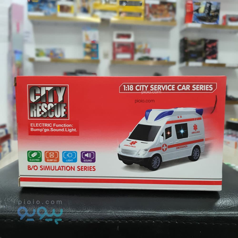 اسباب بازی ماشین موزیکال چرخشی آمبولانس 245-345 — تصویر ۵