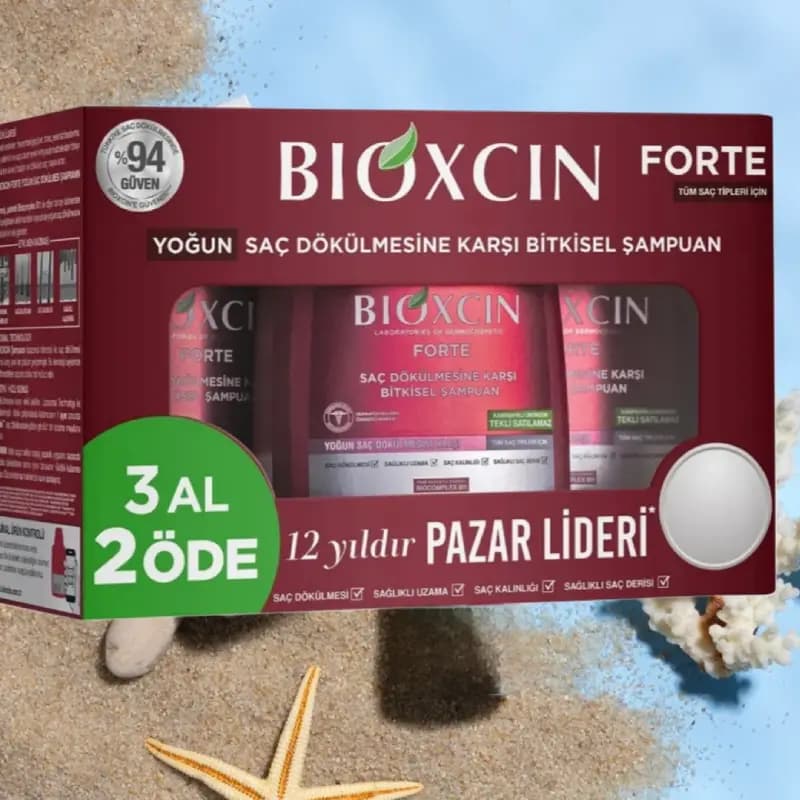 پک سه عددی شامپو ضد ریزش فورت بیوکسین bioxcin forte — تصویر ۳