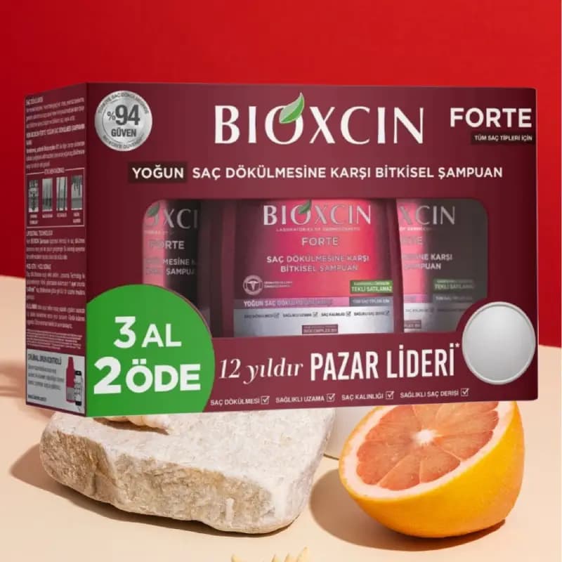 پک سه عددی شامپو ضد ریزش فورت بیوکسین bioxcin forte — تصویر ۲
