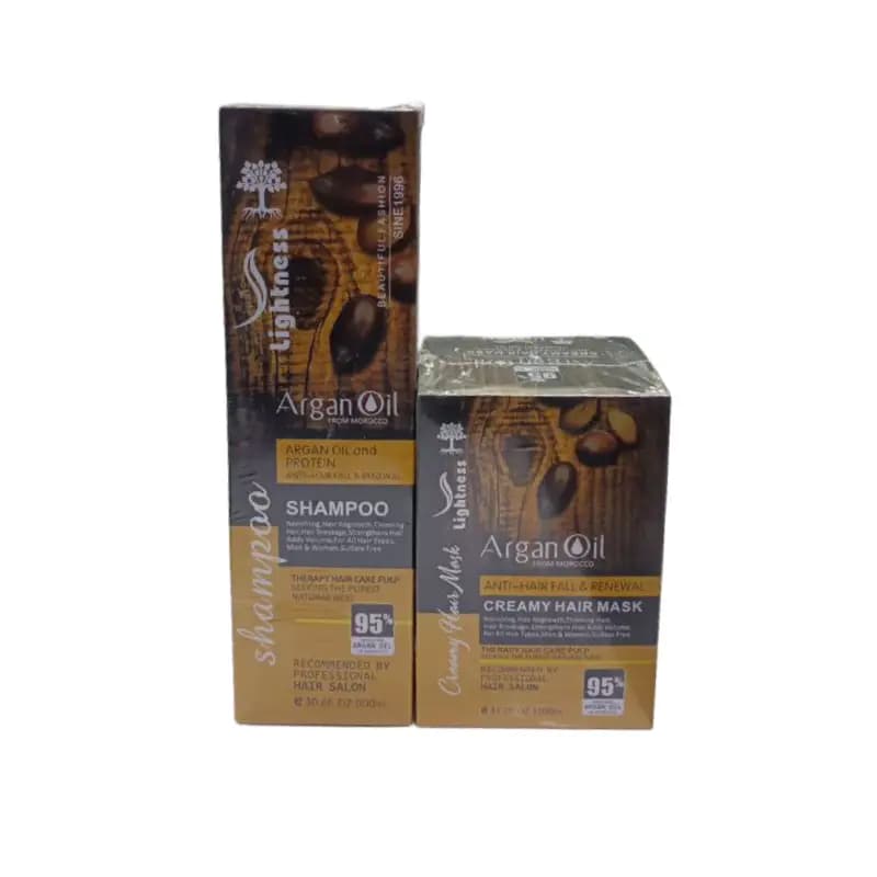 پک 2 عددی شامپو و ماسک موی آرگان فری سولفات لایتنس Argan — تصویر ۴
