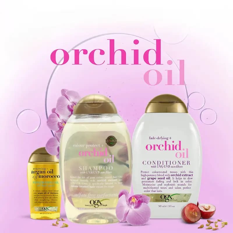 شامپو روغن ارکيده ogx مدل orchid oil shampoo حجم 385 میل — تصویر ۶