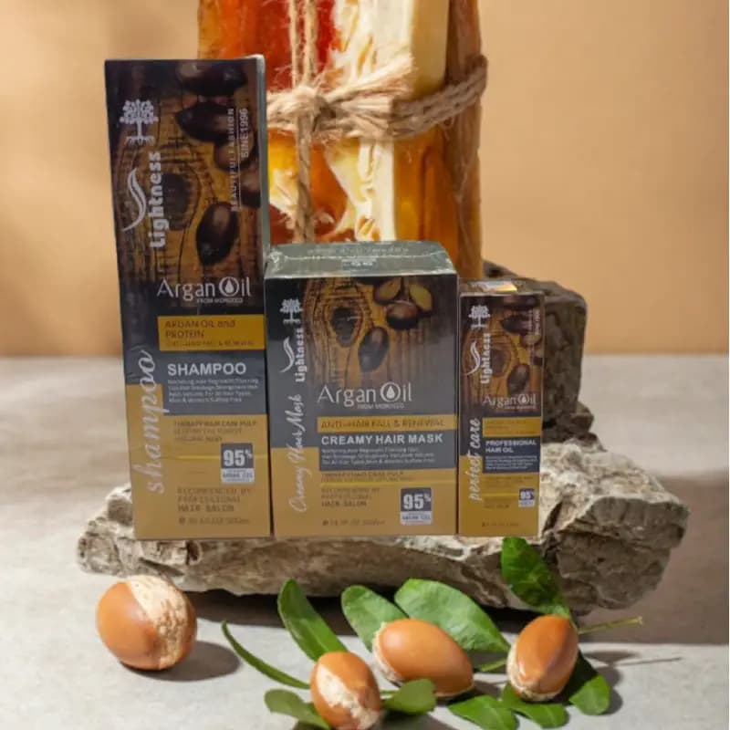 پک 3 عددی شامپو و ماسک مو لایتنس حاوی روغن آرگان Argan — تصویر ۵