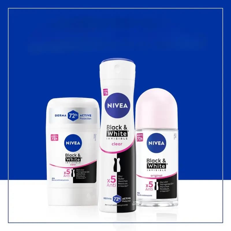 مام صابونی نیوآ بانوان Black &amp; amp White clear حجم 50 میل — تصویر ۲