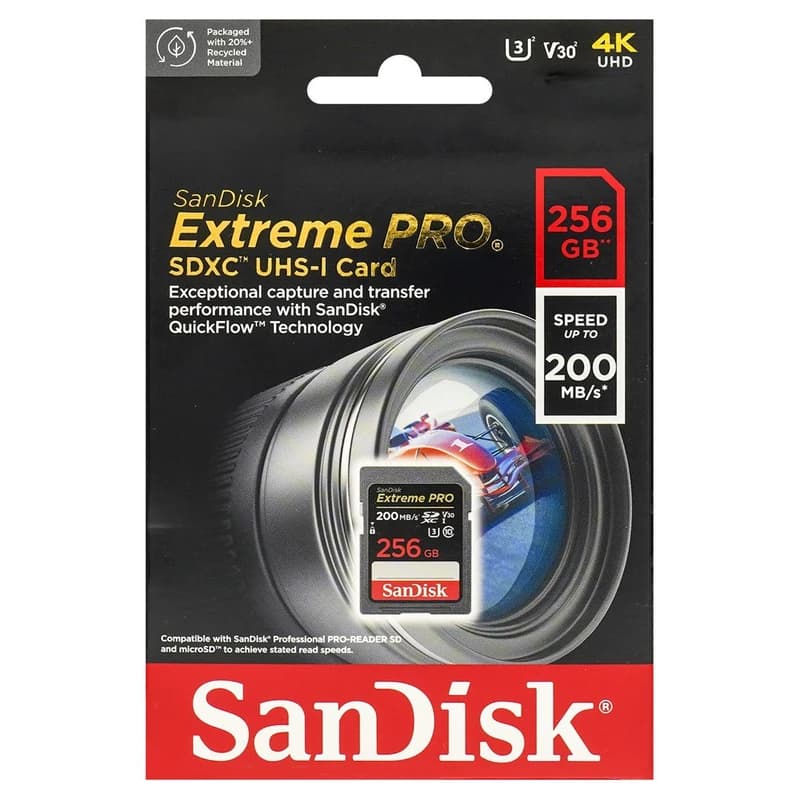 کارت حافظه SDXC سن دیسک مدل Extreme Pro V30 کلاس 10 استاندارد ظرفیت 256 گیگابایت — تصویر ۳