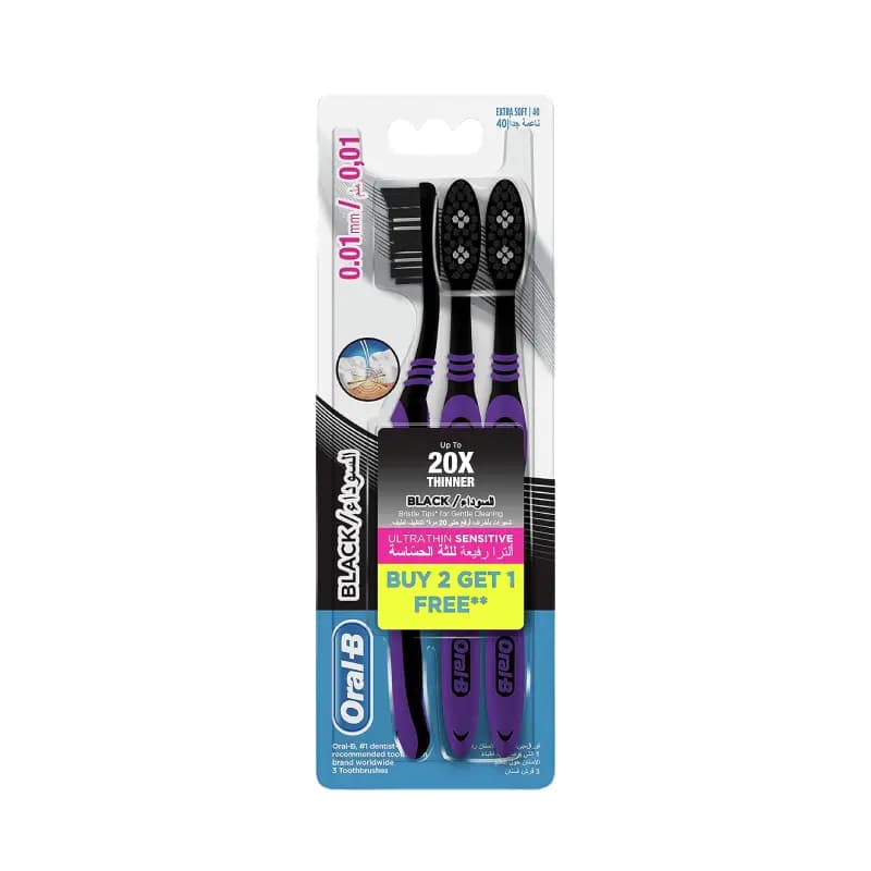 مسواک اورال بی Oral-B مدل black پک 3 عددی — تصویر ۴
