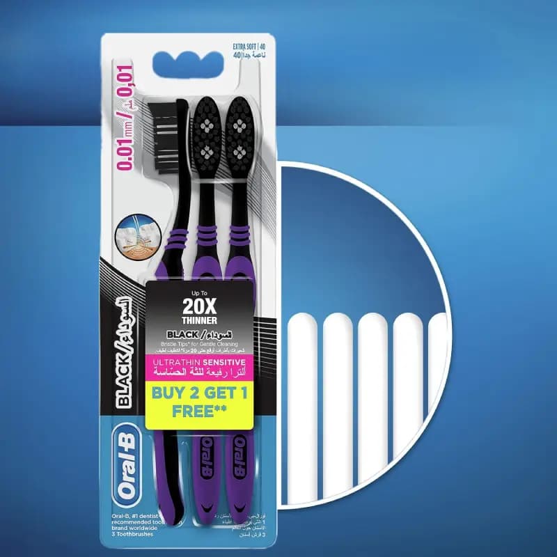 مسواک اورال بی Oral-B مدل black پک 3 عددی — تصویر ۲
