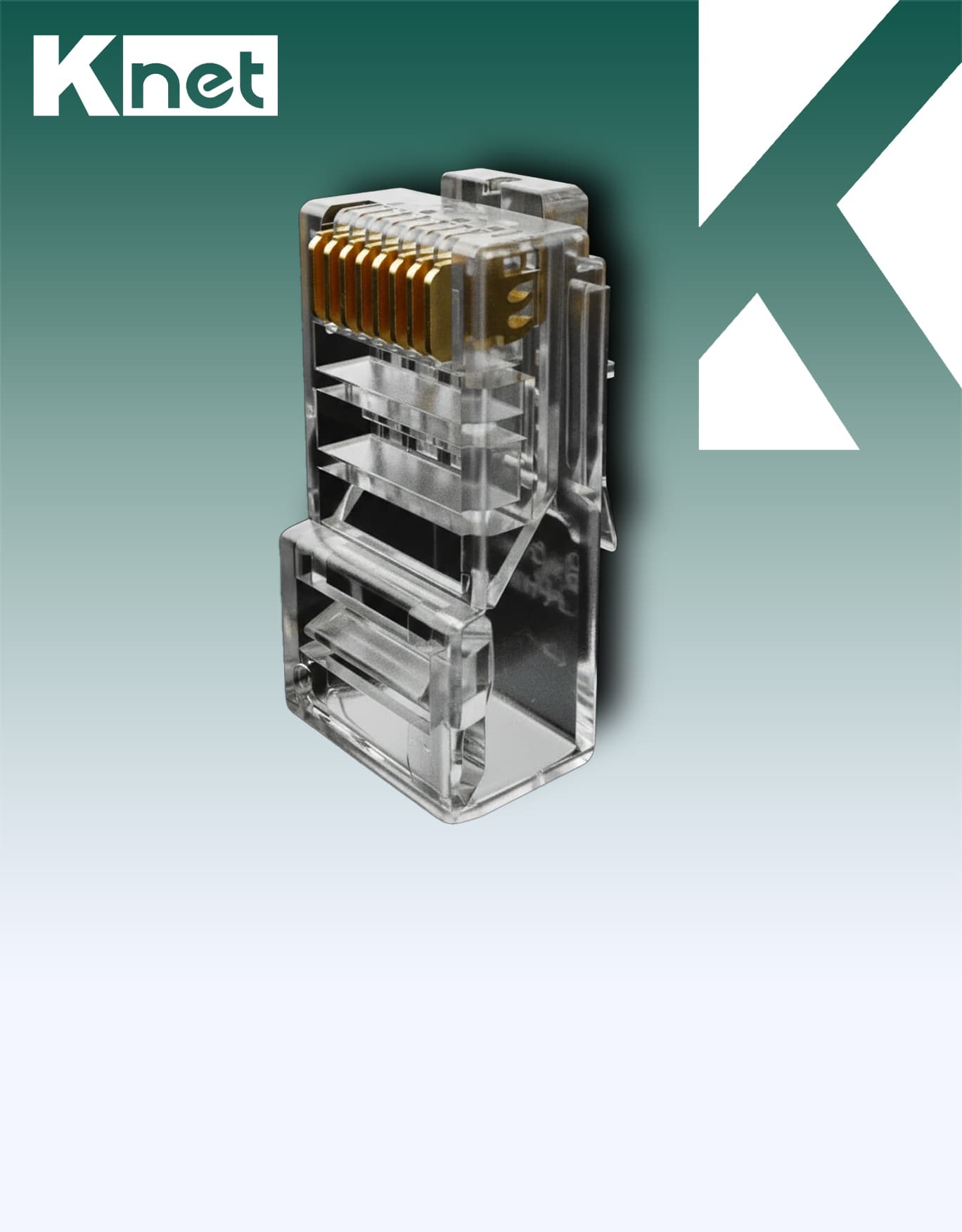 سوکت شبکه RJ45 Cat6 UTP برند K-Net بسته 100عددی