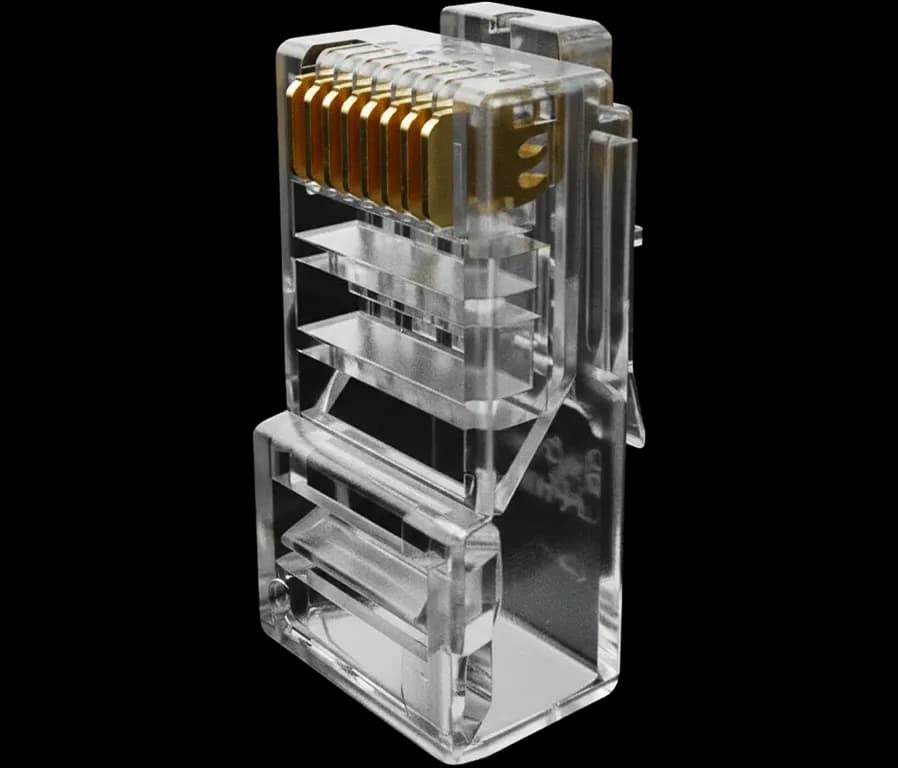 سوکت شبکه RJ45 Cat6 UTP برند K-Net بسته 100عددی — تصویر ۲