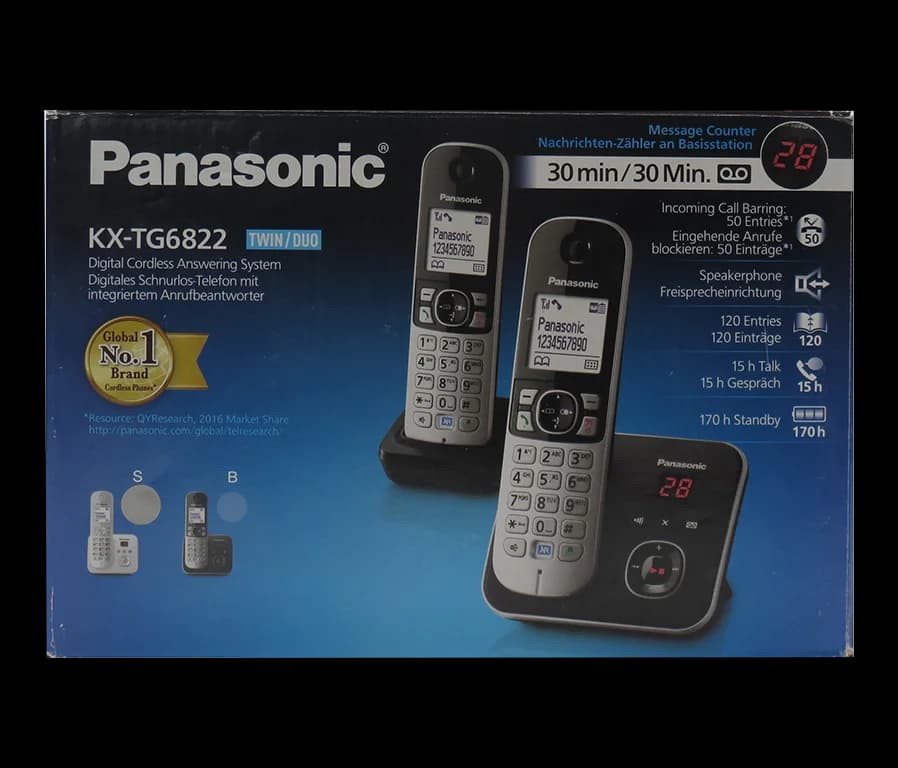 تلفن پاناسونیک مدل KX-TG6822 دو گوشی نقره ای — تصویر ۵