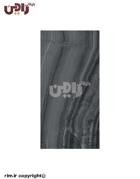 سرامیک تکسرام مدل آگاتا طوسی تیره پولیش گلیز سایز 120×60