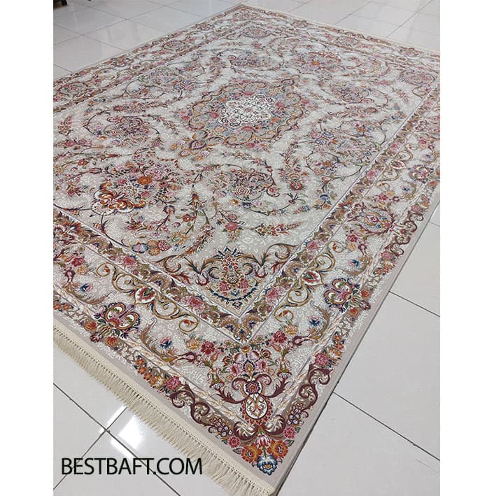 فرش گیتی نقره ای گلبرجسته ۱۲۰۰شانه