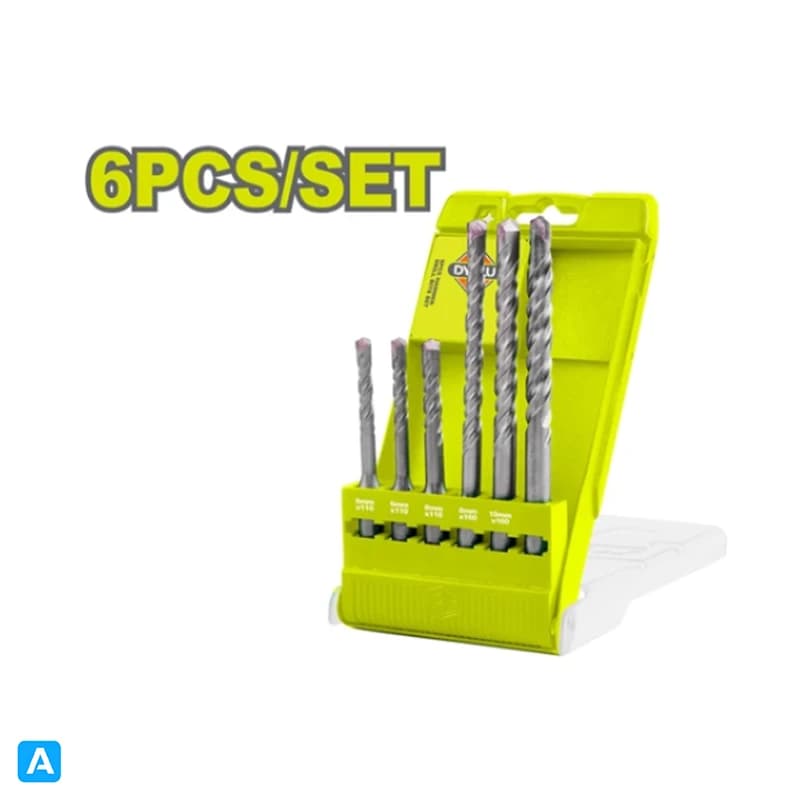 ست 6 عددی مته الماسه 4 شیار دایلو مدل DTHD6B06 — تصویر ۳
