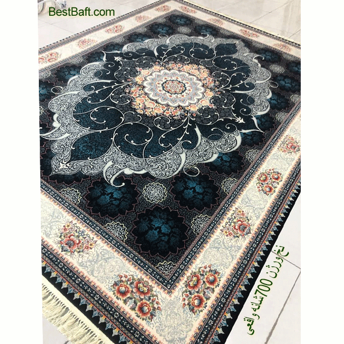 فرش چکاوک ۷۰۰ شانه تراکم ۲۵۵۰ سرمه ای