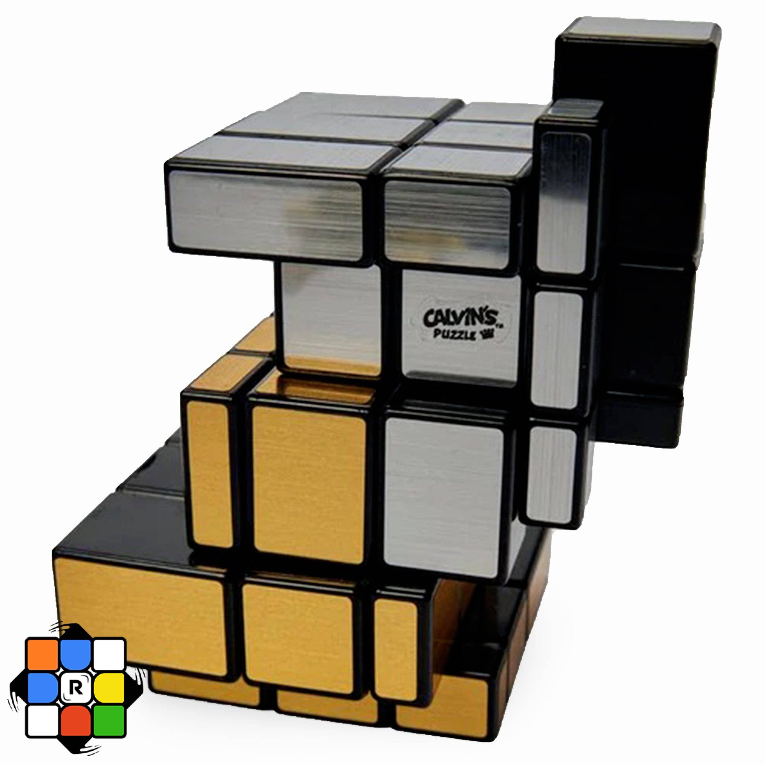 روبیک 3x3x5 آینه ای کوتاه کالوین پازل سیامیز طلایی نقره ای — تصویر ۷