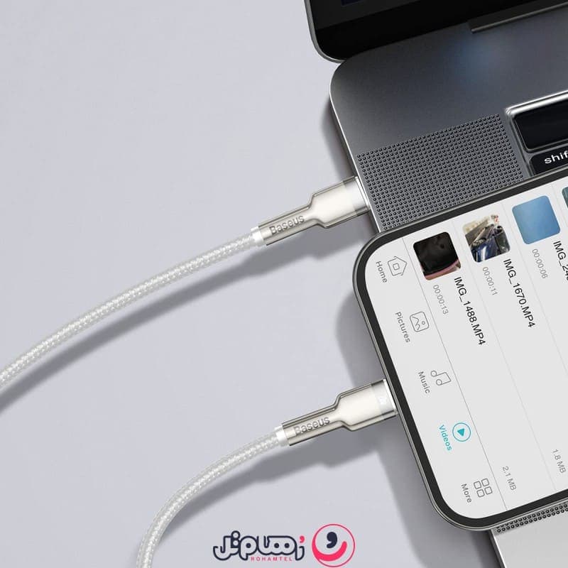 کابل تبدیل USB-C به لایتنینگ بیسوس مدل CATLJK-A01 طول 1 متر با توان 20 وات مخصوص آیفون — تصویر ۶