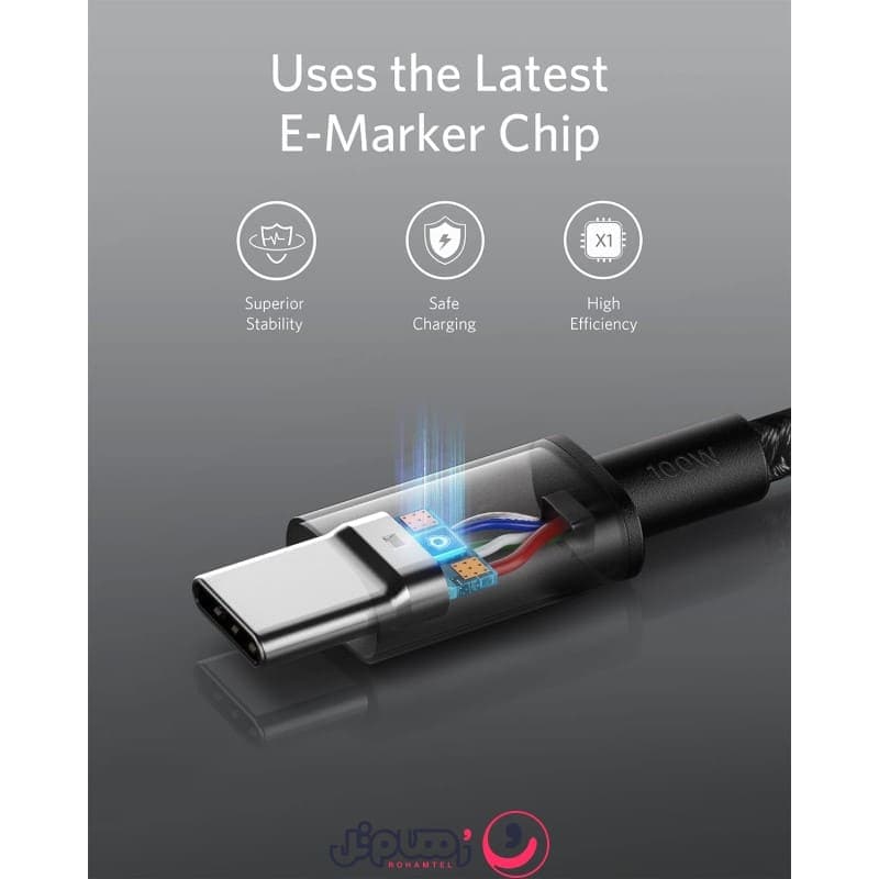 کابل تبدیل USB-C به USB-C انکر مدل A8757 طول 1.8 متر — تصویر ۴