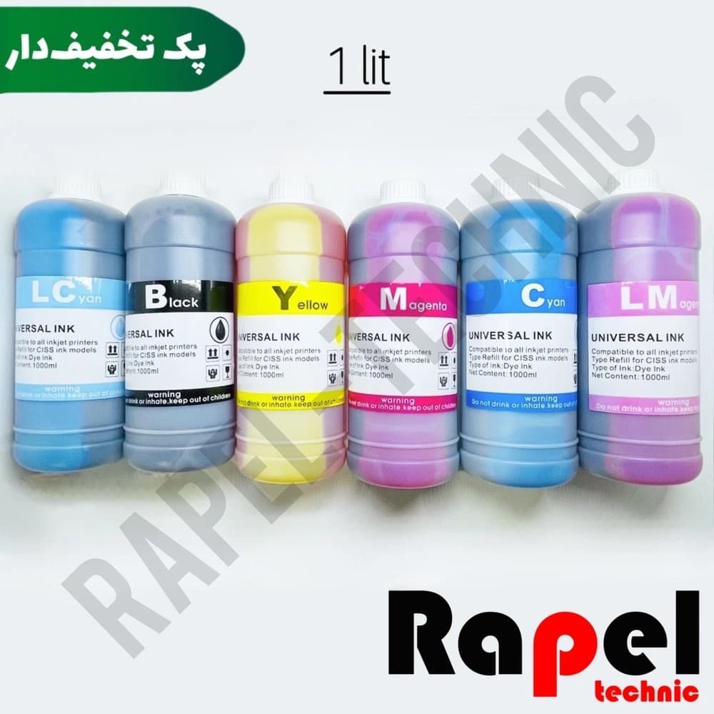 ست جوهر پرینتر اچ پی (یک لیتری) درجه یک | جوهر کره‌ای HP تضمینی آلپ 6 رنگ (ALP) — تصویر ۲