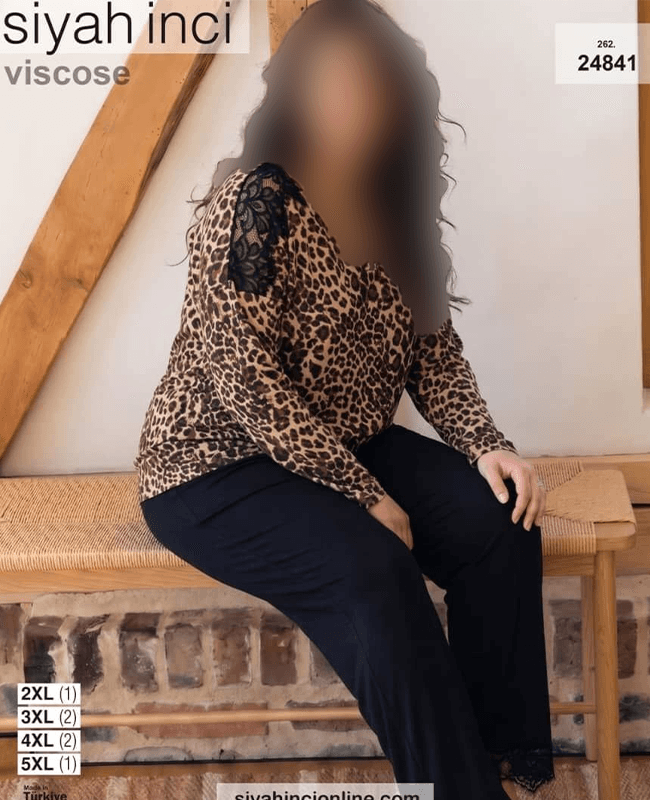 بلوز و شلوار بیگ سایز siyah inci کد 24841 — تصویر ۲
