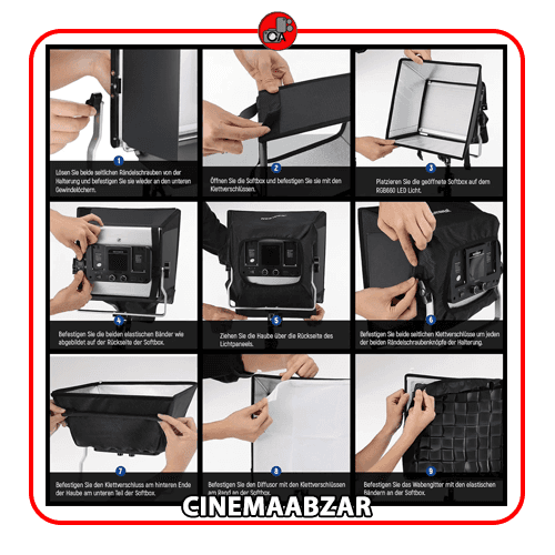 سافت باکس نیور NEEWER NS4S UPGRADED SOFTBOX WITH GRID FOR 660 LED LIGHT (قیمت اقساطی) — تصویر ۸