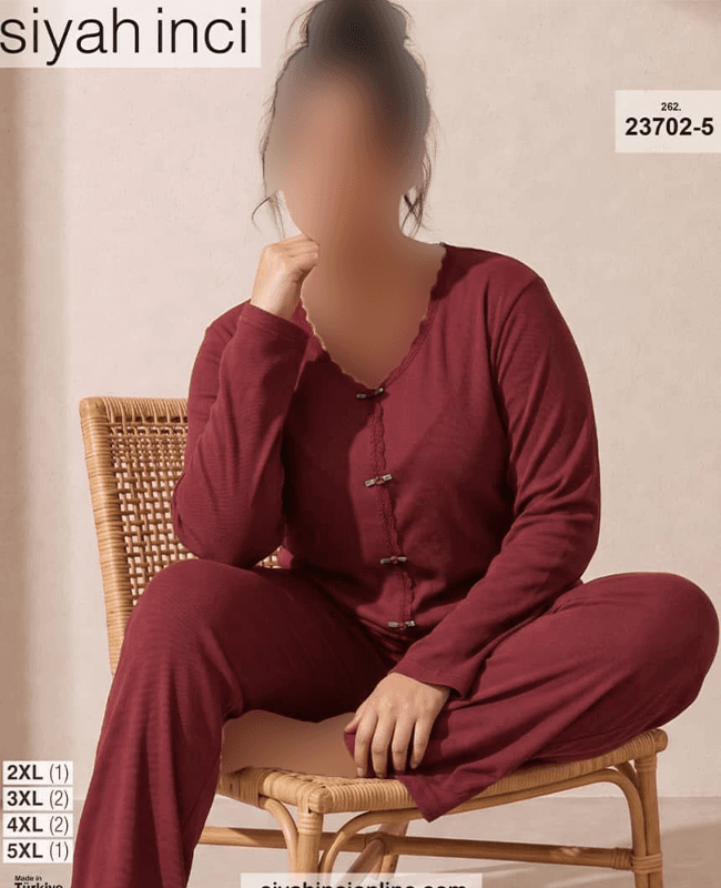 بلوز و شلوار بیگ سایز siyah inci کد 5-23702