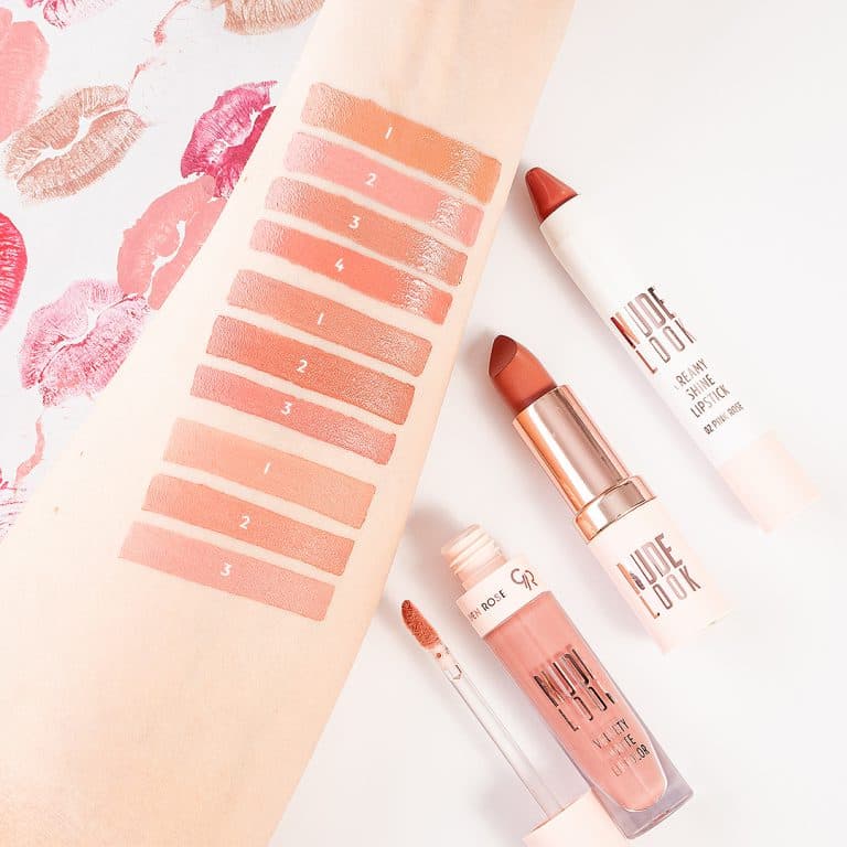رژ لب مایع و مات گلدن رز Golden Rose سری Nude Look شماره 2 رنگ Peachy Nude — تصویر ۲