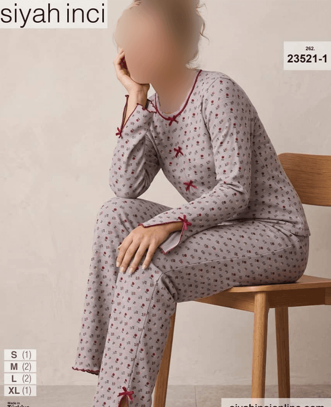 بلوز و شلوار سایز نرمال siyah inci کد 1-23521 — تصویر ۲