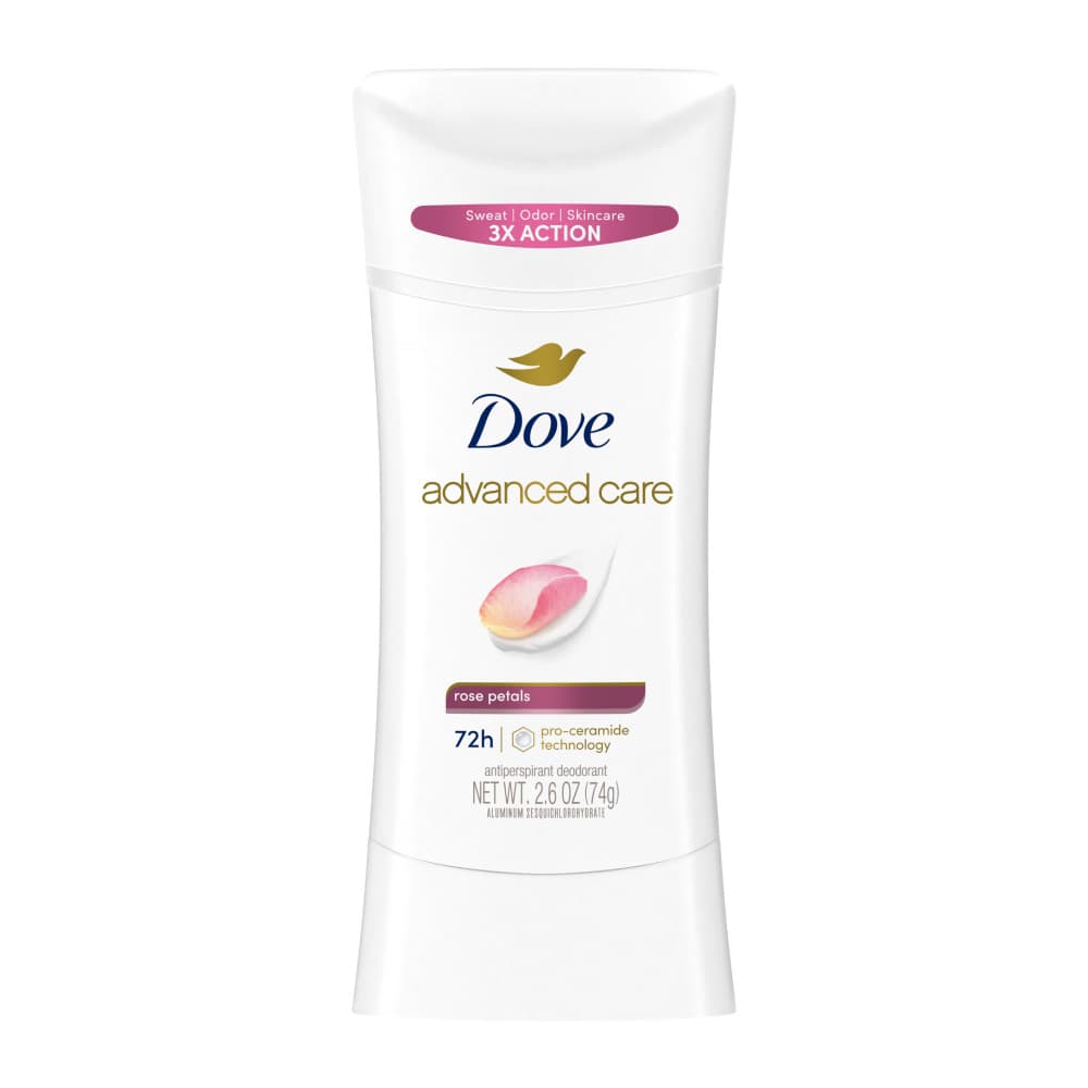 مام صابونی ضد تعریق زنانه داو Dove مدل Advancad Care رایحه گل رز وزن 74 گرم — تصویر ۳