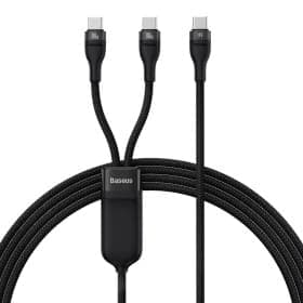 کابل تبدیل 1 به 2 USB-C بیسوس مدل CB00035 طول 1.5 متر با توان 100 وات