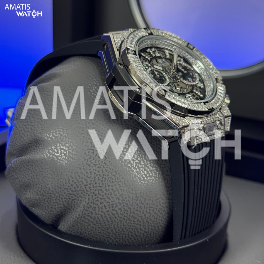 ساعت مچی مردانه هابلوت Hublot Big Bang Unico Titanium Pave Diamond 45mm — تصویر ۵