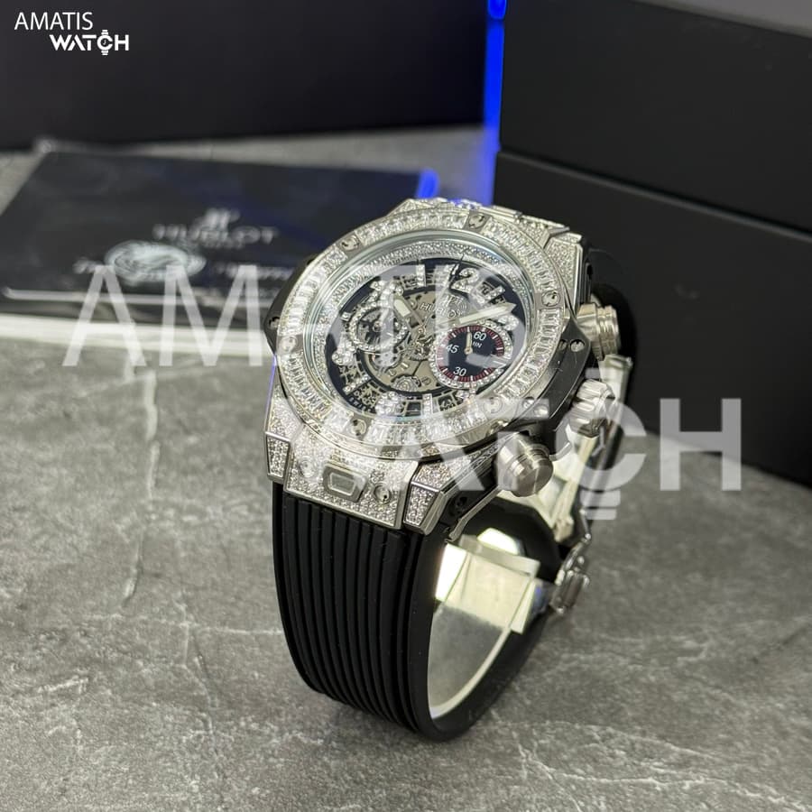 ساعت مچی مردانه هابلوت Hublot Big Bang Unico Titanium Pave Diamond 45mm — تصویر ۶
