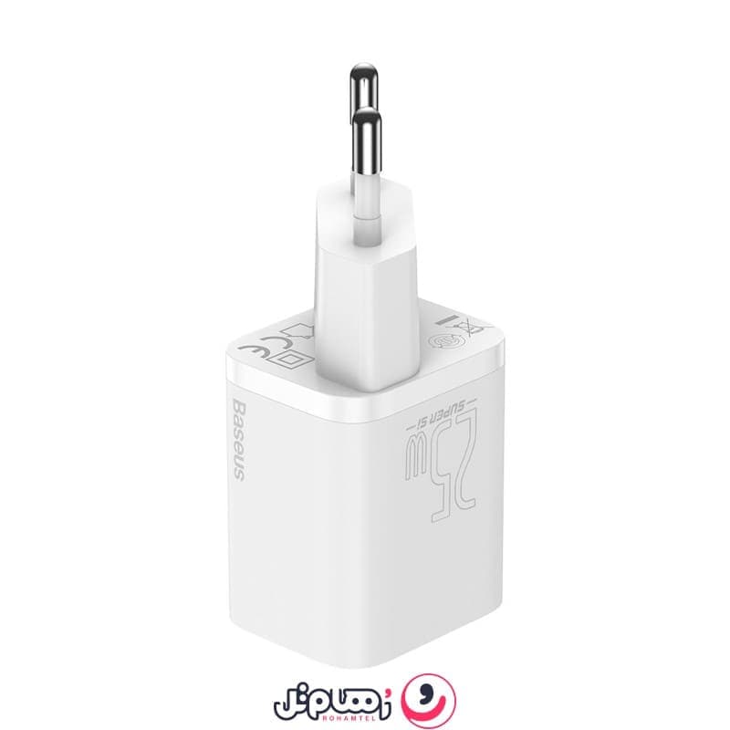 شارژر دیواری بیسوس مدل Super Si Quick Charger 1C 25W EU TZCCSUP-L0 با توان 25 وات به همراه کابل دو سر Type-C — تصویر ۶