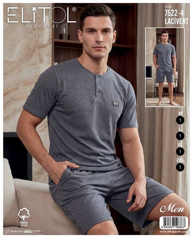 تیشرت شلوارک مردانه elitol کد 4-7522