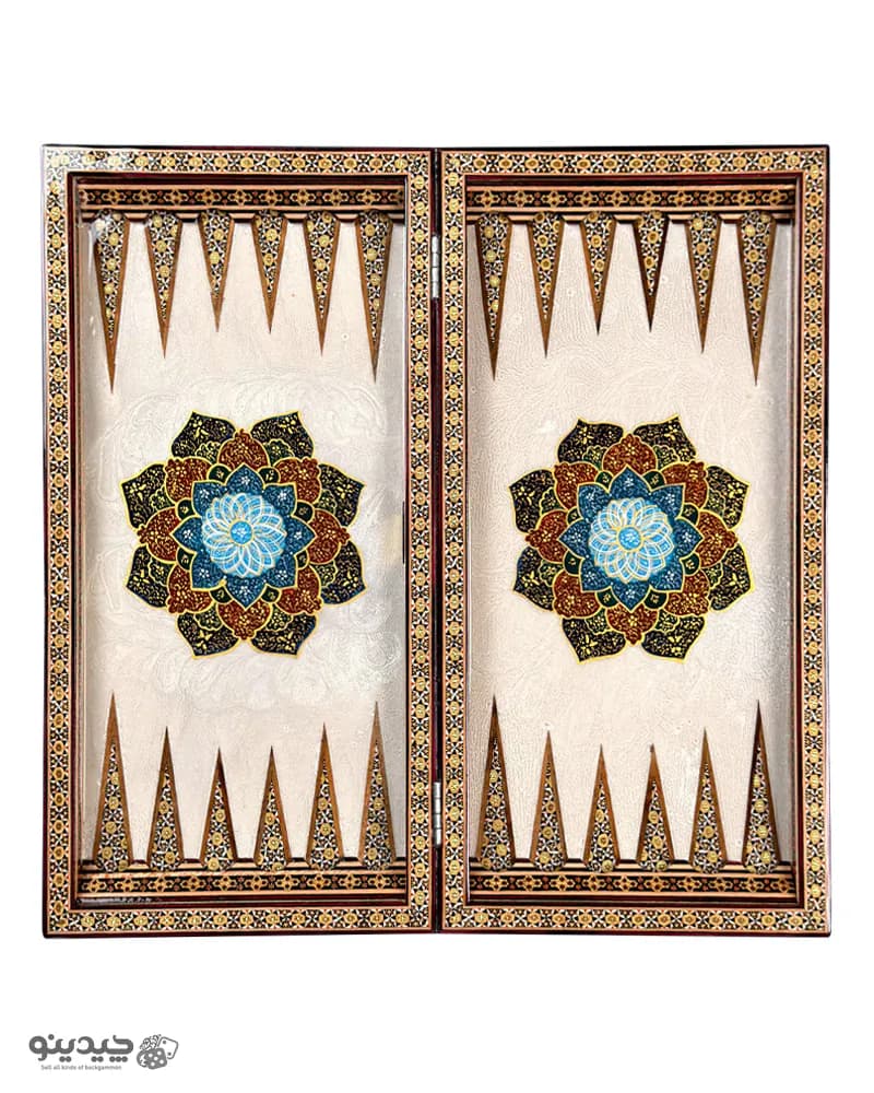 تخته نرد خاتم کاری نقاشی تذهیب طرح افروز کد 10435 — تصویر ۱۱