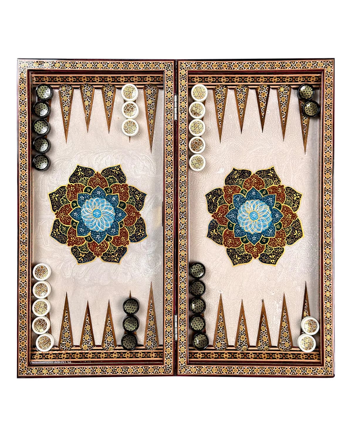تخته نرد خاتم کاری نقاشی تذهیب طرح افروز کد 10435