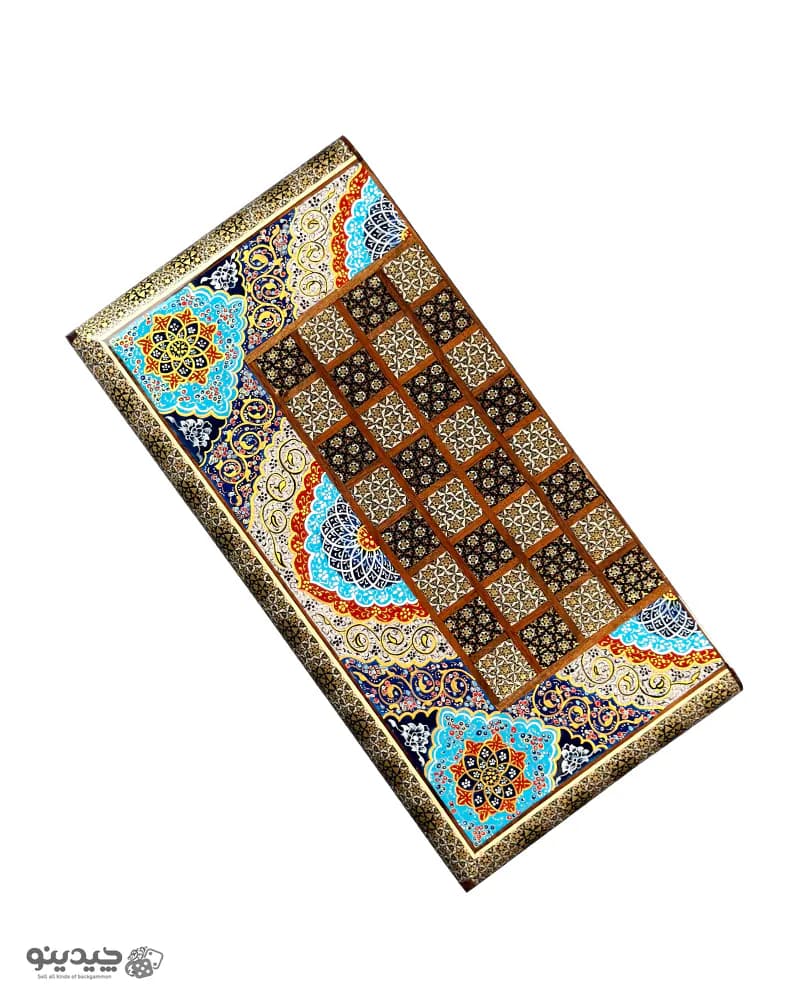 تخته نرد خاتم کاری نقاشی تذهیب طرح هور کد 10433 — تصویر ۱۰