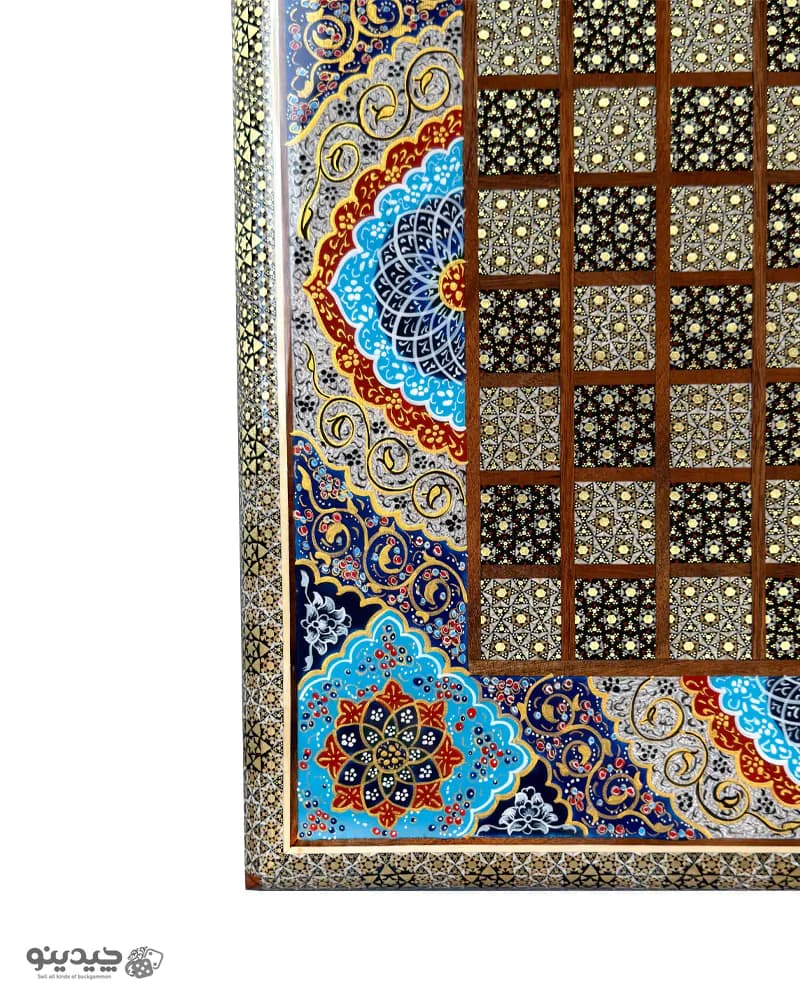 تخته نرد خاتم کاری نقاشی تذهیب طرح هور کد 10433 — تصویر ۱۲