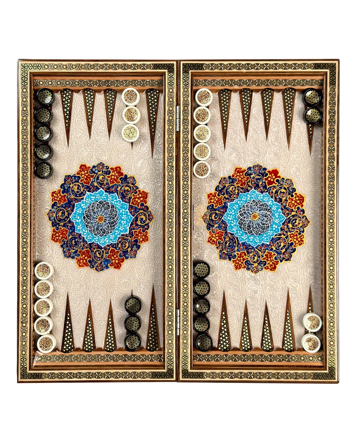 تخته نرد خاتم کاری نقاشی تذهیب طرح هور کد 10433