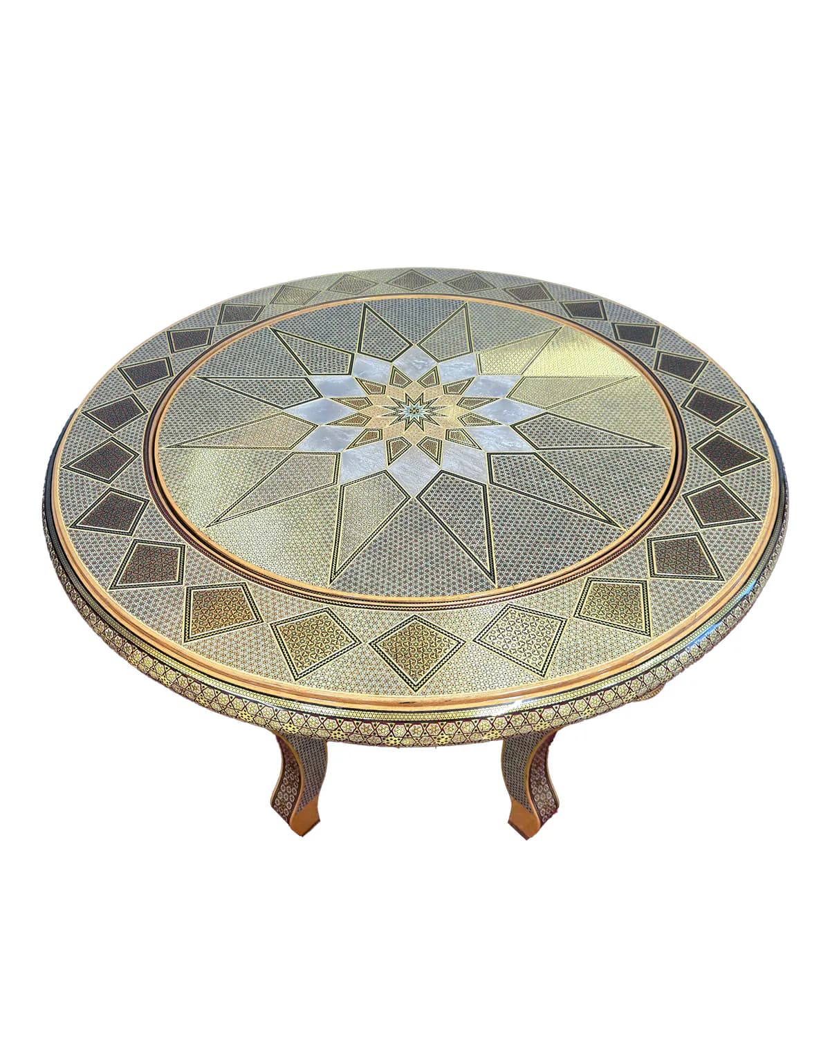 میز تخته نرد خاتم کاری 4 کاره (شطرنج، پذیرایی، کارت بازی) با صندلی — تصویر ۱۱