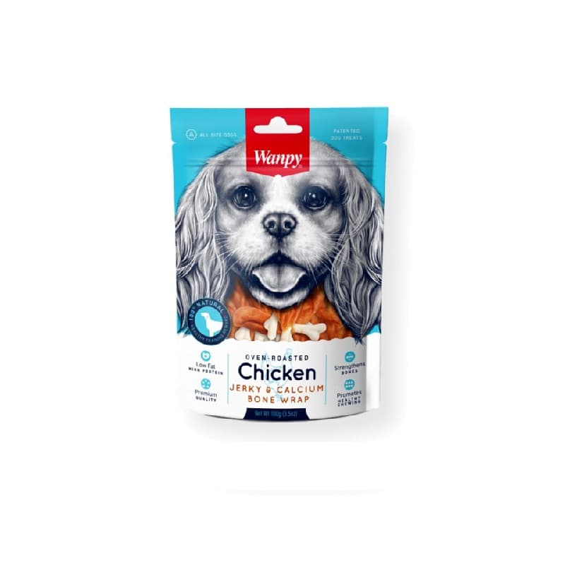 تشویقی سگ ونپی با طعم مرغ و کلسیم Calcium Bone Wrap وزن 100 گرم