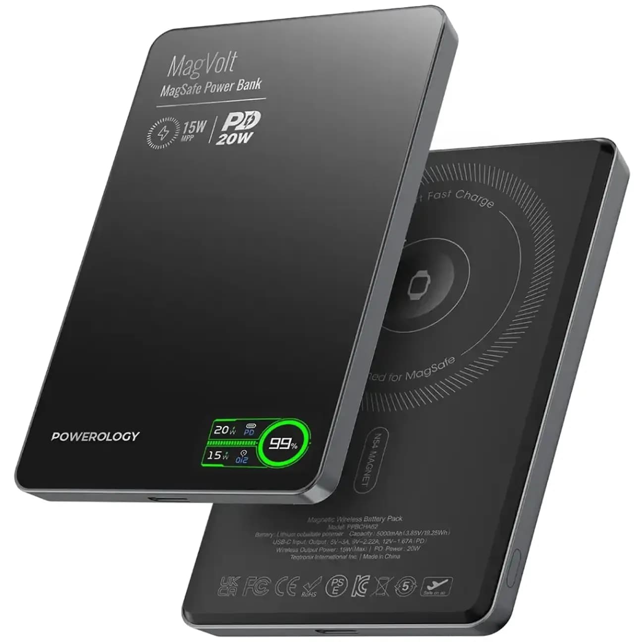 پاور بانک 5000 مگ سیف 20 وات پاورولوژی مدل PPBCHA62BK — تصویر ۷