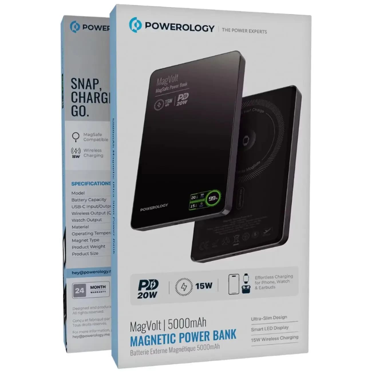 پاور بانک 5000 مگ سیف 20 وات پاورولوژی مدل PPBCHA62BK — تصویر ۵