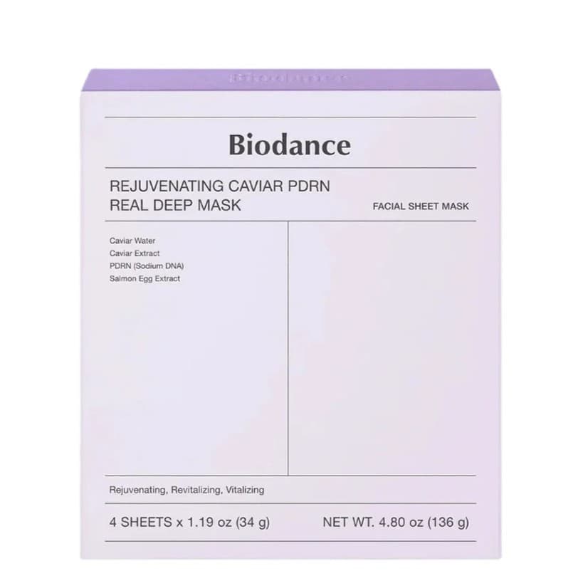 ماسک ورقه‌ ای جوانساز خاویار و PDRN بایودنس Biodance بسته 4 عددی — تصویر ۲