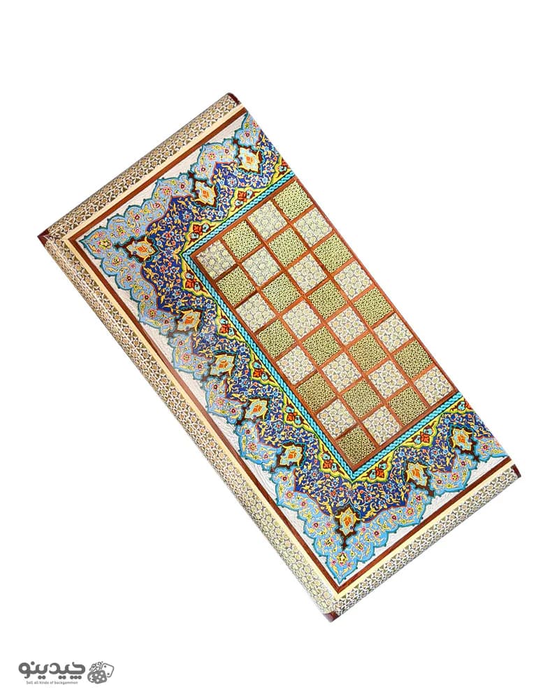 تخته نرد خاتم کاری تذهیب طرح تابان کد 10370 — تصویر ۸