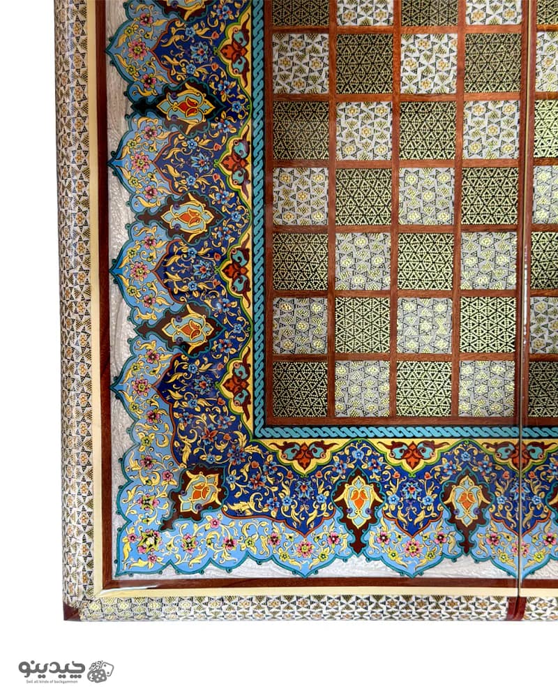 تخته نرد خاتم کاری تذهیب طرح تابان کد 10370 — تصویر ۱۰